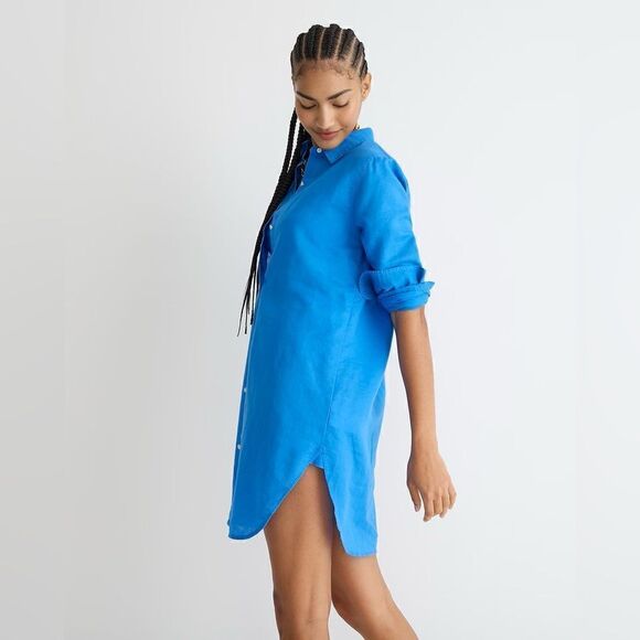 NWT J. Crew Classic-fit beach shirt in linen-cotton blend - Picture 6 of 11